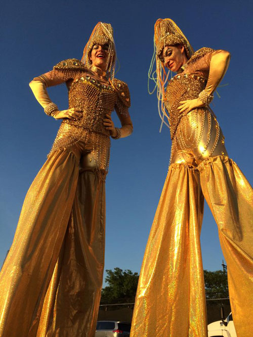 Golden Stilt Walkers