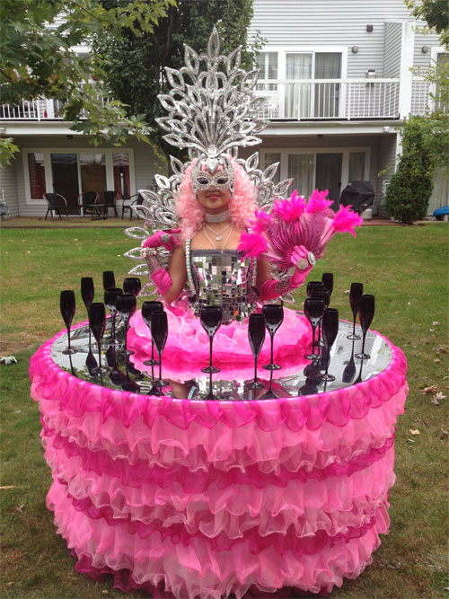 Pink Mirror Table 