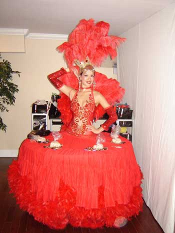 Showgirl Strolling Table - South Florida