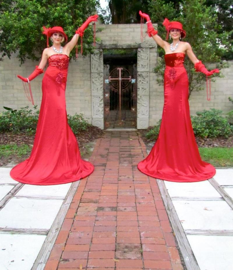 Flapper-era stilt greeters (Orlando)