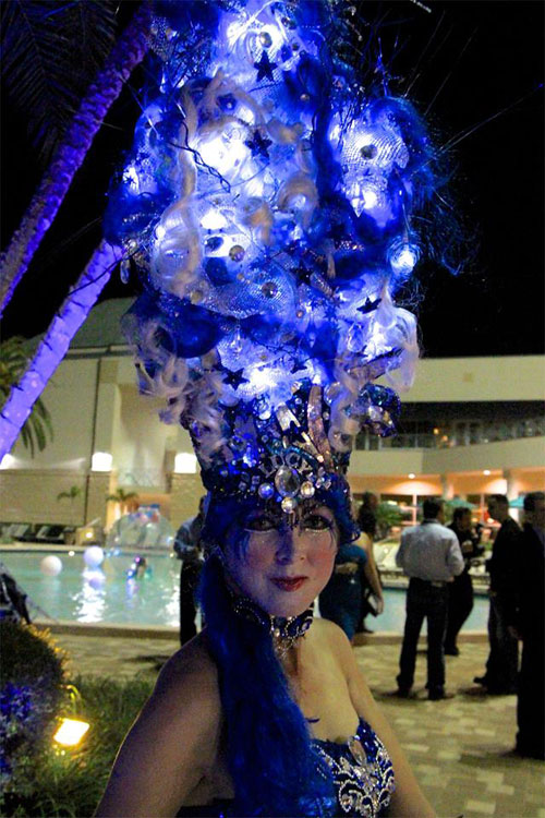 Blue Light up lady headpiece