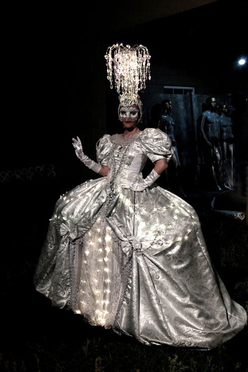 whie marie antoinette chandelier costume off