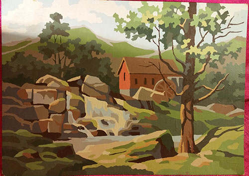 Vintage Paint by Number - Mill Scene 