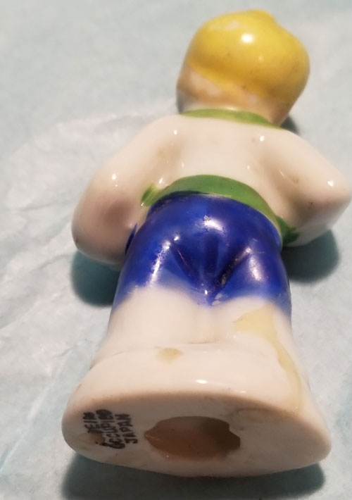 Cute little accordion boy figurine. Occupied Japan. 