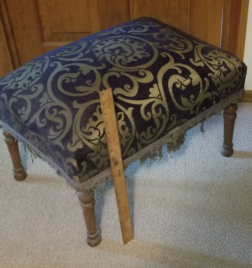 Vintage Blue Damask Stool 
