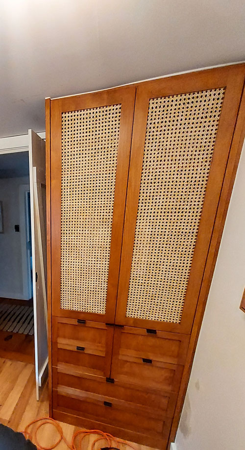 birch cane cabinet 
