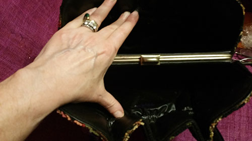 vintage Black Floral Tapestry Handbag
