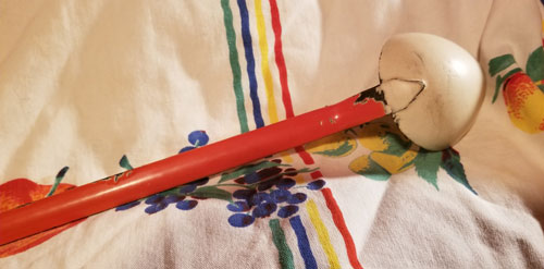 Vintage Farmhouse Enamel Ladle Spoon 