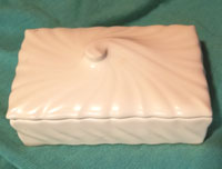 Franciscan ware white swirl cigarette or trinket box