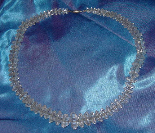 Vintage Crystal Necklace - Flat Beads